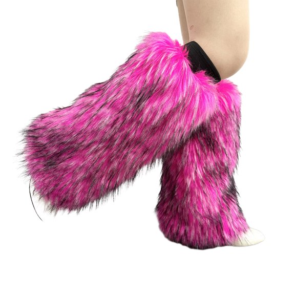 Faux Furs Leg Warmer,Warm Soft Cozy Fuzzy Leg Warmer Boot Cuffs Cover for Women Party Costumes Boot Sleeves Boot Covers
