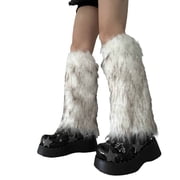 Faux Furs Leg Warmers for Womens Winter Warm Furs Boot Cuffs Covers,Cozy,Christmas,Halloween,Party, Cosplay Costume