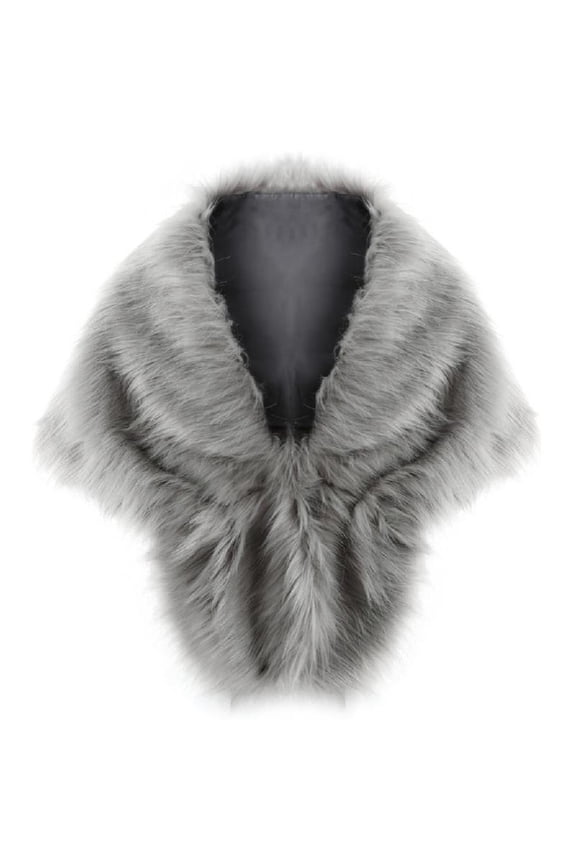 Faux Furs Shoulder Wrap Shawl Scarf for Women Dating Night Party Accessory