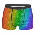 thumbnail image 1 of Faux Glitter Pride Flag Underwear Sexy Breathbale LGBT Gay Lesbian Boxer Briefs Shorts Panties Soft Underpants For Male, 1 of 7