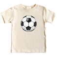 thumbnail image 1 of Faux Glitter Soccer Ball Shirt for Girls Cute Girly Soccer Tee for Children Natural Shirt 12 Months, 1 of 4