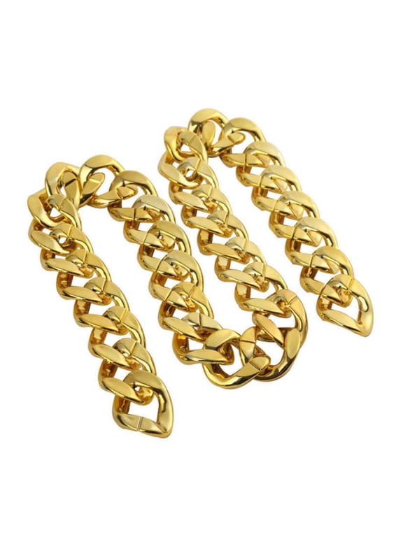Faux Gold Chain Necklace Plastic Big Necklace Hip Hop Thick Large Gold Chain for Hip-hop Artists or Members