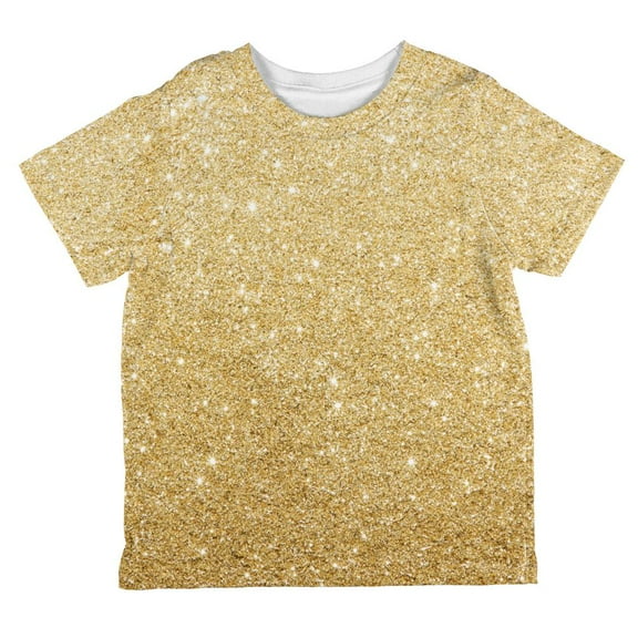 Faux Gold Glitter All Over Toddler T Shirt Multi 4T