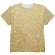 Faux Gold Glitter All Over Youth T Shirt Multi YSM