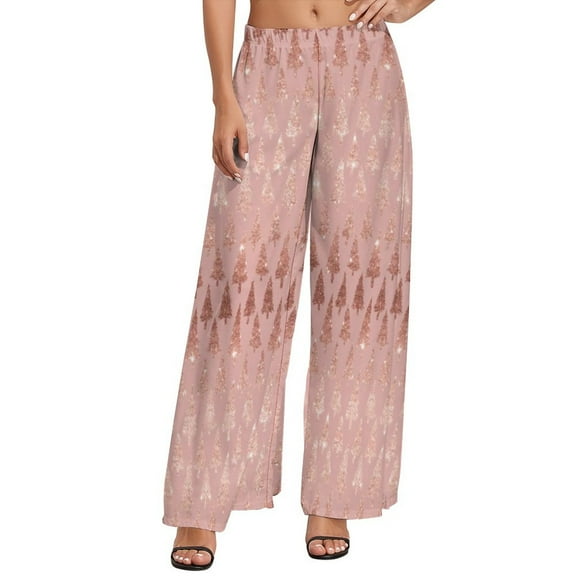 Faux Gold Metallic Pants Elastic Waist Glitter Metal Print Sparkly Home Trousers Aesthetic Custom Wide Pants