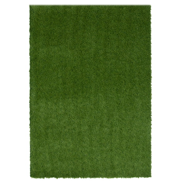 Faux Grass Green Polyester Rug 5'0" x 7'0"