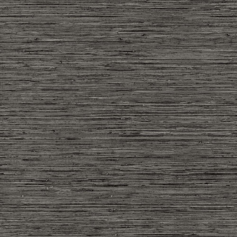 Dark Gray Grasscloth Peel and Stick Wallpaper Roll