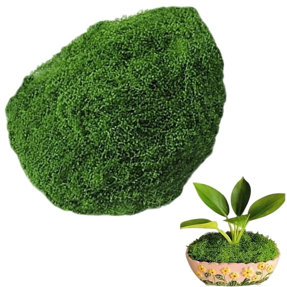 Faux Green Artificial Moss Clumps, Fake Moss for Plants Indoor, Artificial Moss for Indoor Plants, Multipurpose Simulation Moss Landscape Blocks, Lifelike Pot Filler for Artificial Plant 1Pcs