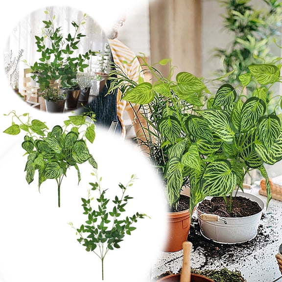 Faux Greenery Vines Pothos Leaves For Indoor Wall Courtyard, 50 cm, GreenA 1Pack