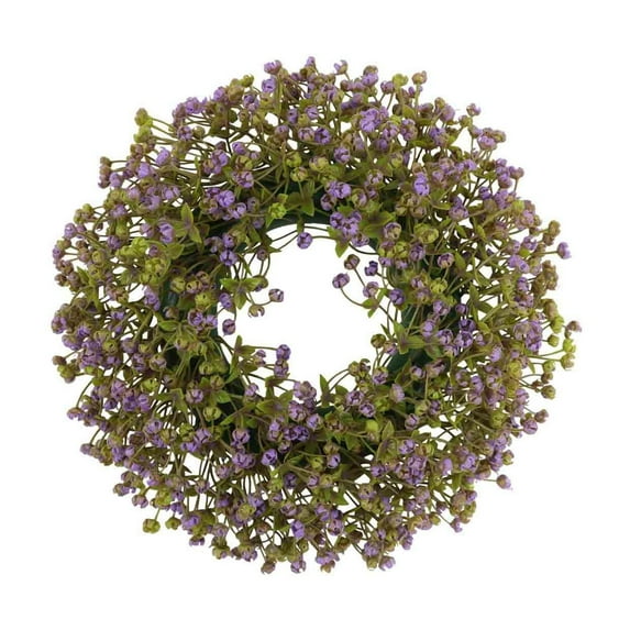 Faux Greenery Wreath for Front Door, Artificial All Seasons Wreaths for Wall Window Porch Home Décor, Eco-Friendly Plastic Hanging Wreath, Indoor-Outdoor Housewarming Gift