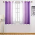thumbnail image 1 of Faux Grommet Light Filtering Semi Sheer Gradient Window Curtain,Drapes for Bathroom & Bedroom & Living Room Curtains(1.32mx1.6,Purple), 1 of 7