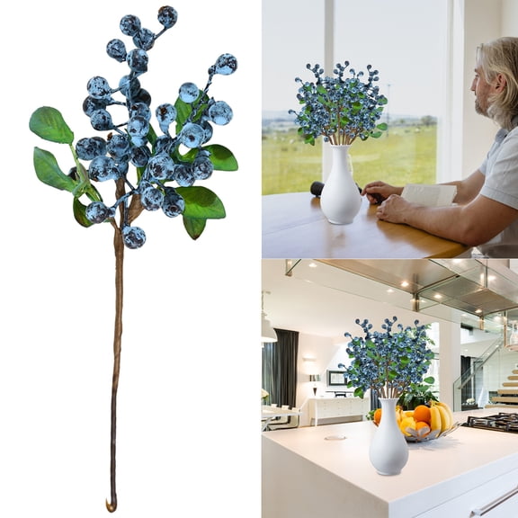 Holly Berry Branches and Stems,for Christmas Decor, DIY Wedding Floral Arrangements,Lifelike Frosted Berries for Home Office Party Decor, Centerpiece Crafts Holiday Table Decorations (10PCS Set)