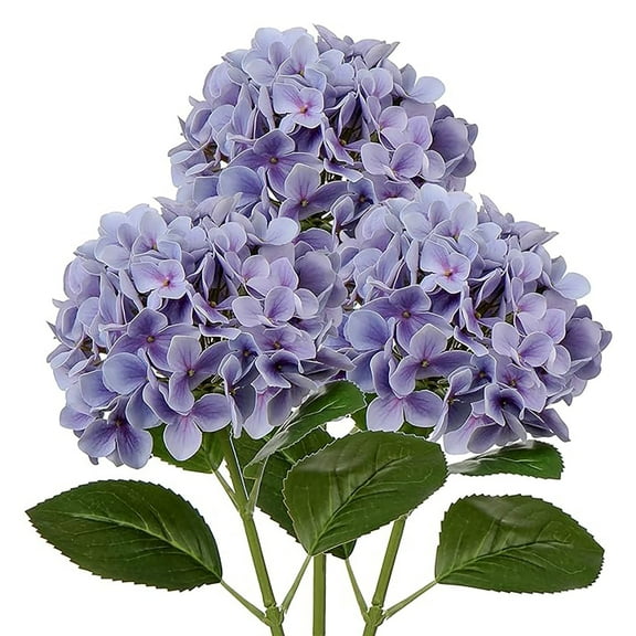 Faux Hydrangea Large Artificial Purple Hydrangea Flowers 26" Real Touch Hydrangea Flowers Lifelike Silk Hydrangea Stems for Party Garden Home Decor-3pcs