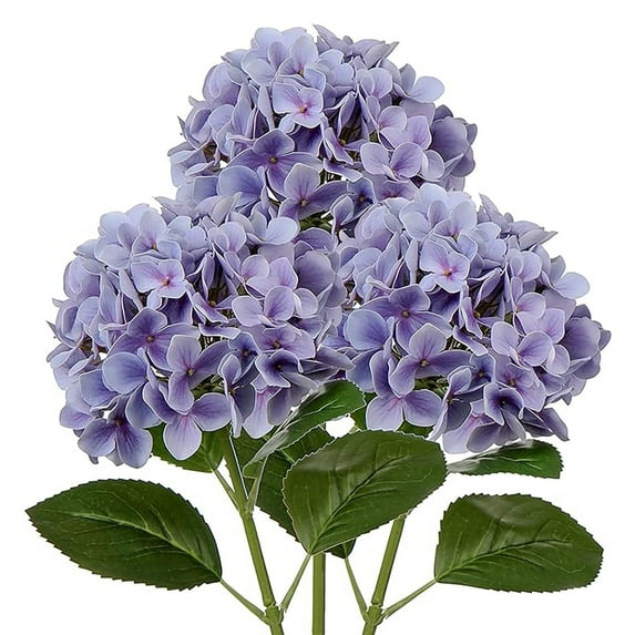 Faux Hydrangea Large Artificial Purple Hydrangea Flowers 26" Real Touch Hydrangea Flowers Lifelike Silk Hydrangea Stems for Party Garden Home Decor-3pcs