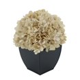 thumbnail image 1 of Faux Hydrangea in Black Tapered Zinc Cube Antique Ecru, 1 of 5