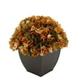 thumbnail image 1 of Faux Hydrangea in Matte Brown Tapered Zinc Cube Coffee, 1 of 5