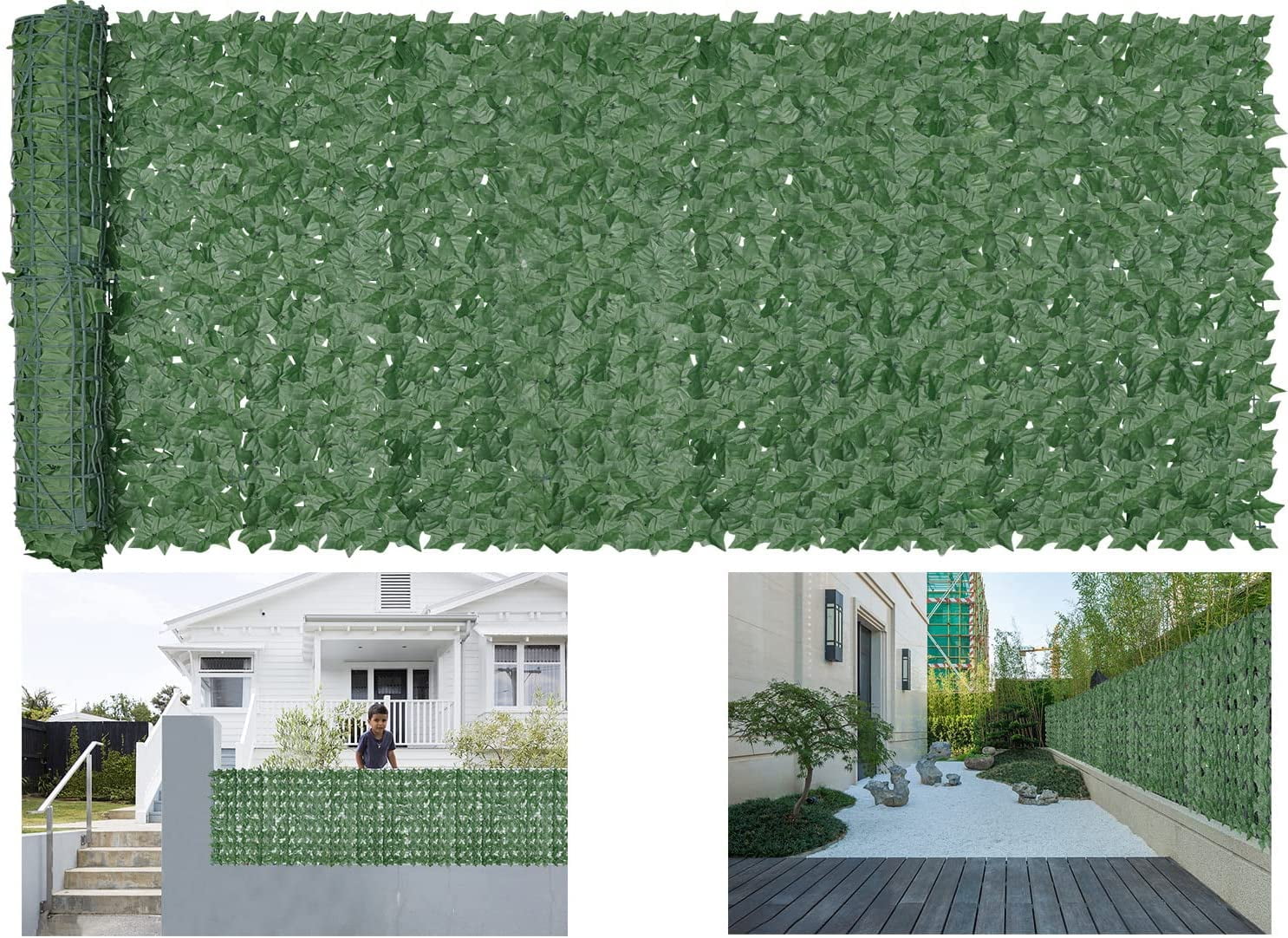 Faux Ivy Fence Privacy Screen Outdoor Expandable Artificial Greenery