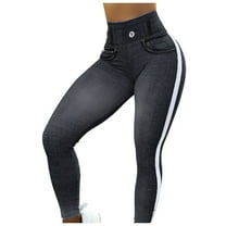 Faux Jeans Leggings for Women High Waist Straight Leg Pencil Pants Butt Lifting Stretch Tight Trousers Going out Pant