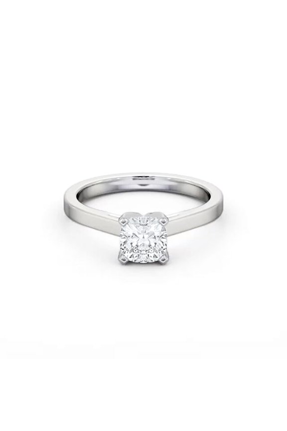 1.1Ct Cushion Cut Moissanite Solitaire Engagement Ring for Women - 14K White Gold Plated Wedding 4 Prong Set Ring - Personalized Gift - A Timeless Gift She Will Cherish Forever