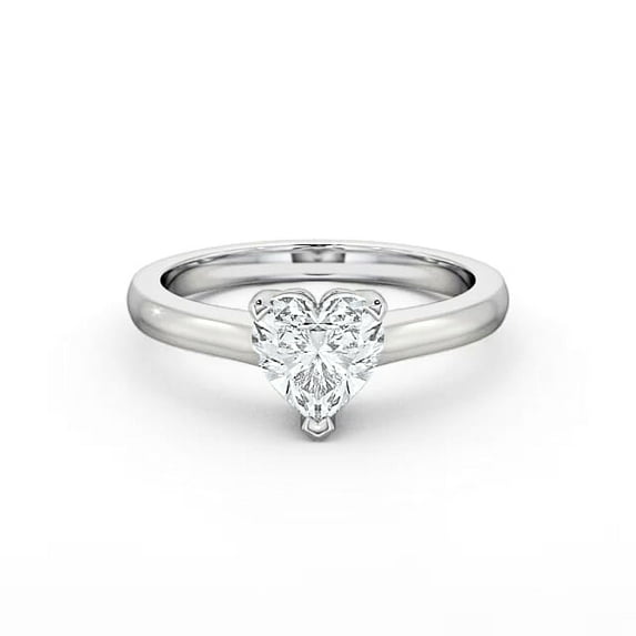 Faux Jewel 1.7 Ct Moissanite Engagement Ring - Heart Cut in 14K White Gold Plated Rings - Unique Proposal Ring for Her - A Dazzling Expression of Your Commitment - Solitaire Ring