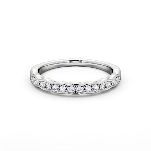 Faux Jewel 1.7 Ct Round Cut Moissanite Eternity Wedding Ring for Her - 14K White Gold Plated Ring - Elegant Moissanite Ring for Women's Engagement - Perfect Gift for Expressing Your Love