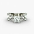thumbnail image 1 of Faux Jewel 14K White Gold Plated Diamond Rings - 1.8 Ct Princess Cut Diamond Ring - Criss Cross Engagement Ring - Forever Diamond Ring - Proposal Rings for Her, 1 of 4