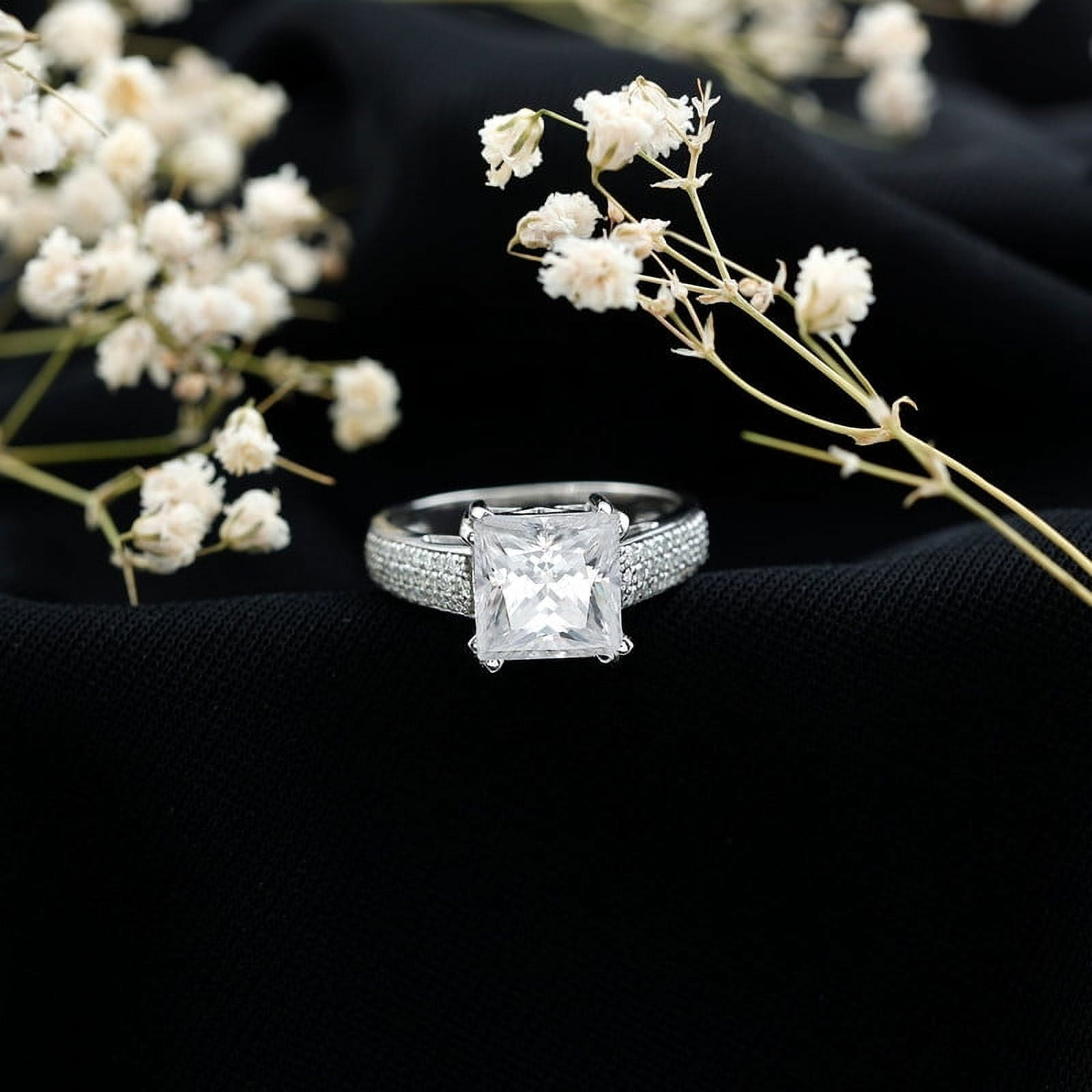 Princess Cut Good Quality Fake Diamond Rings Princess Cut Diamond