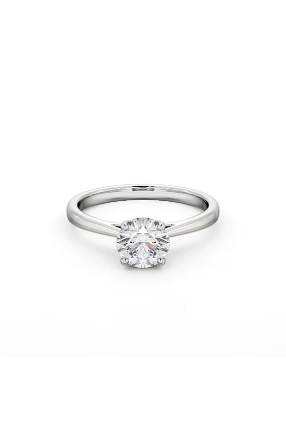 Engagement Silver Ring for Women - 1.5 Ct Round Cut Moissanite - 14K White Gold Plated Hidden Halo Ring - Wedding Bridesmaid Gifts - Personalized Ring for Her - New Year Gifts
