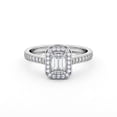 thumbnail image 1 of Faux Jewel Moissanite Ring for Women - 2 Ct Emerald Cut Moissanite Ring - 14K White Gold Plated Bypass Wedding Ring - Stylish Eternity Engagement Moissanite Ring - Elegant Proposal Ring for Her, 1 of 4