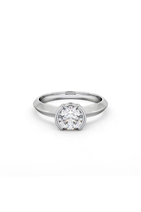 Princess Cut 1.8 Ct Moissanite Ring in 14K White Gold Plated - Engagement Wedding Half Bezel Ring for Women - A Wonderful Way to Celebrate Your Love Journey - Gift for Her