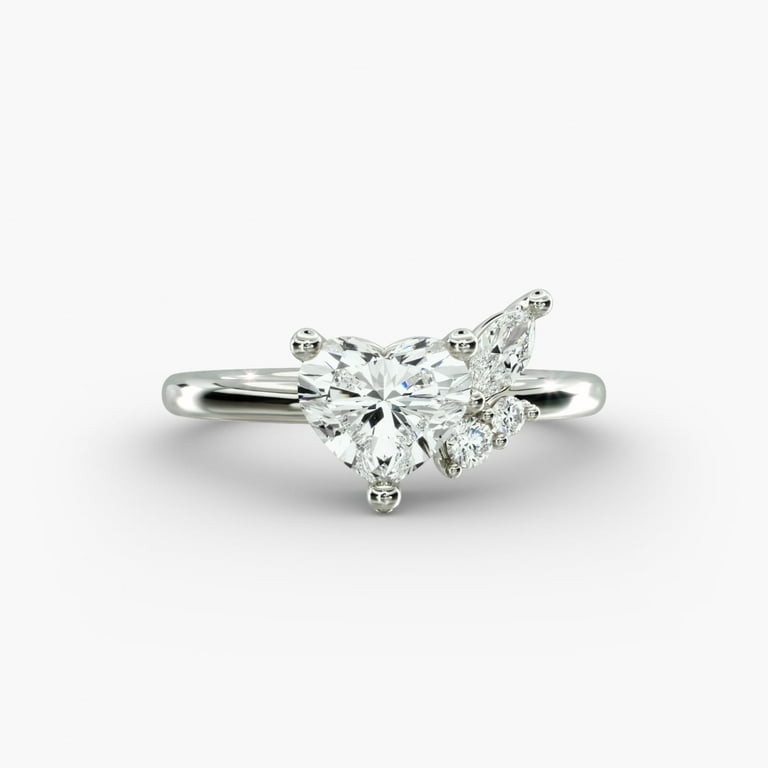 Faux Jewelry Moissanite Anniversary Ring for Wife Ct Heart