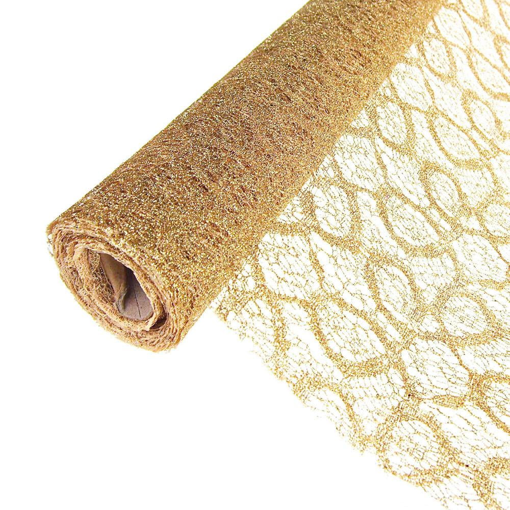 Faux Lace Ribbon with Glitters, 19-Inch, 5 Yards, Gold - Walmart.com