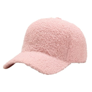 Faux Lamb Wool Baseball Cap for Men Women - Teddy Fleece Sports Hats Warm Winter Outdoor Travel