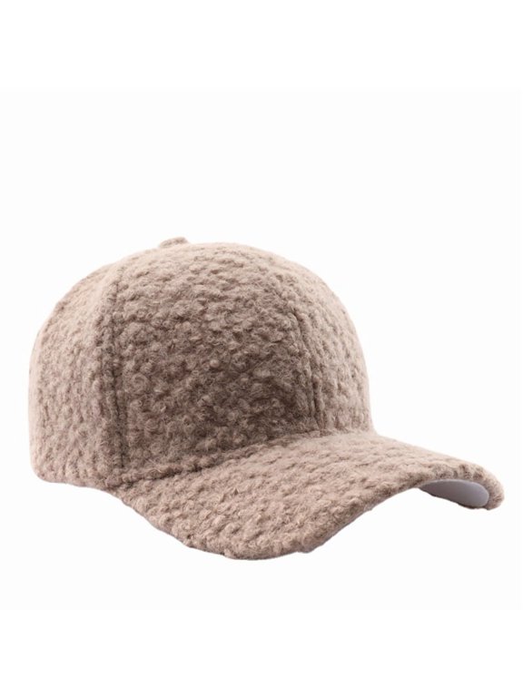 Faux-Lamb-Wool Baseball-Caps Warm-Winter Teddy-Fleece Hip-Hop Cap for Men Women Outdoor Travel