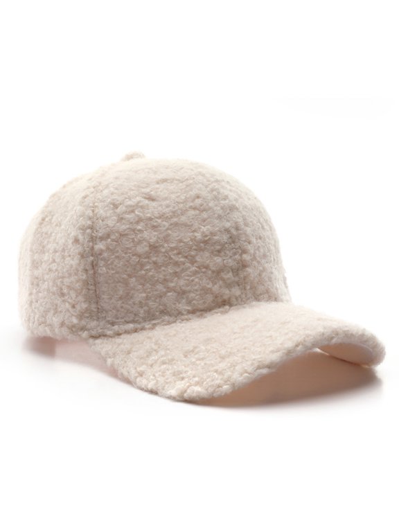 Faux-Lamb-Wool Baseball-Caps Warm-Winter Teddy-Fleece Hip-Hop Cap for Men Women Outdoor Travel