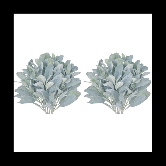 Faux Lambs Ear Stems 10Pcs Flocked Artificial Greenery Solid Fake Leaves for Home Wedding DIY Craft