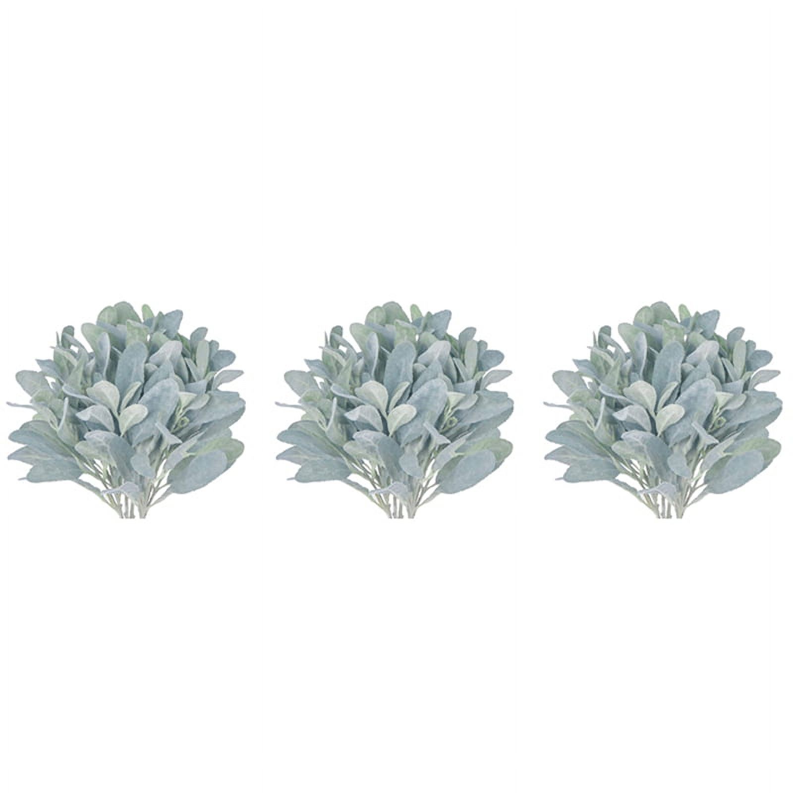 Faux Lambs Ear Stems 15Pcs Flocked Artificial Greenery Solid Rabbit Ear