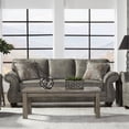 thumbnail image 1 of Faux Leather 3 In Gray With Fascinating Nailhead Trim Upholstered Striking For 3 Seats, 1 of 3