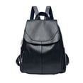 thumbnail image 1 of Faux Leather Backpack Elegant Flap Fashion Casual Rucksack Adjustable Strap Anti Theft Daypack For Daily Commuting Travel(Black-33Cm), 1 of 1