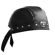 Faux Leather Bandana Biker Doo Do Rag Headwrap Studded Skull Cap Capsmith Du Rag Black