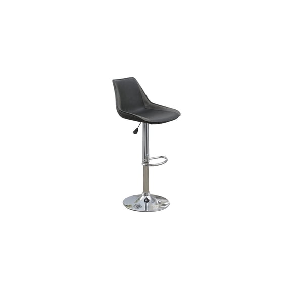 Faux Leather Bar Stools Adjustable Height Set of 2 Gray