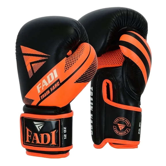 Faux Leather Boxing Gloves by Fadi Sports Train Hard Series - Unisex Adult - 10 Oz