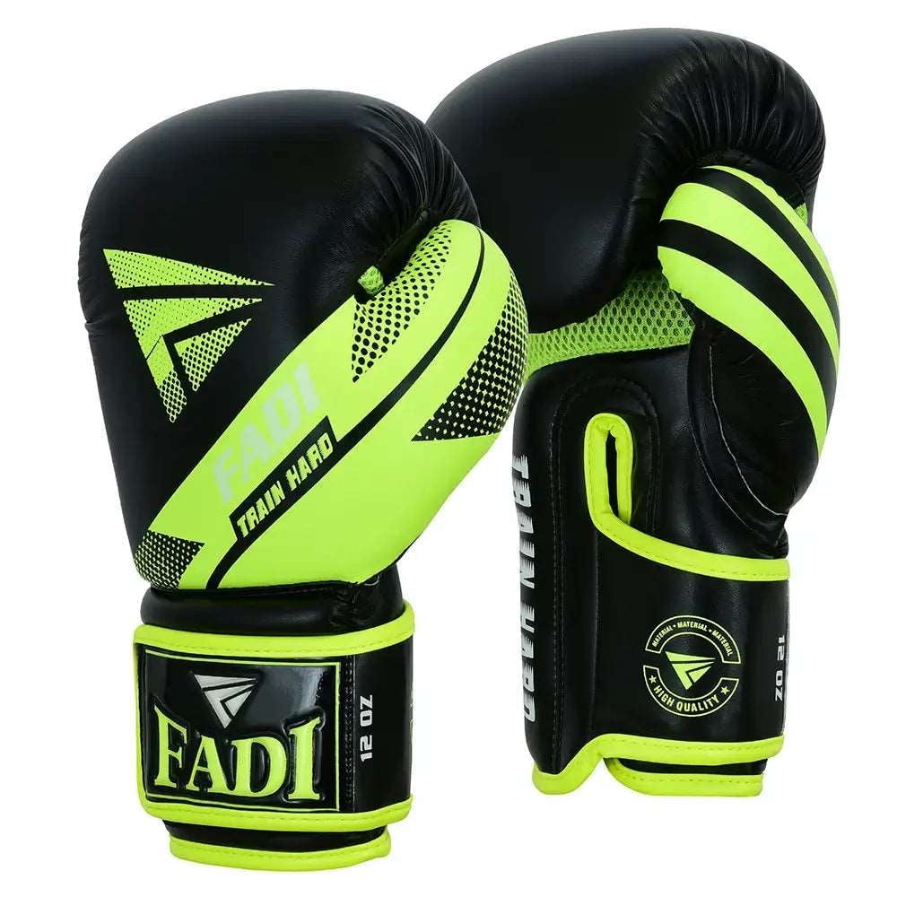 Faux Leather Boxing Gloves by Fadi Sports Train Hard Series - Unisex Adult  - 14 Oz