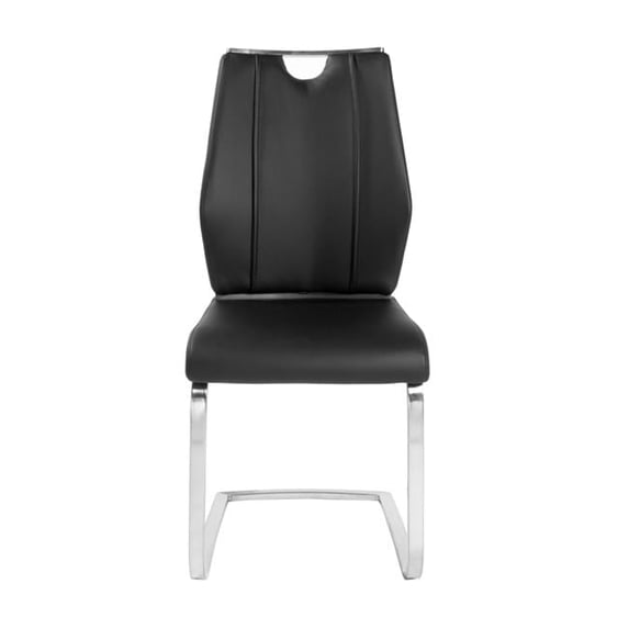 Faux Leather Cantilever Chairs, Black - Set of 2