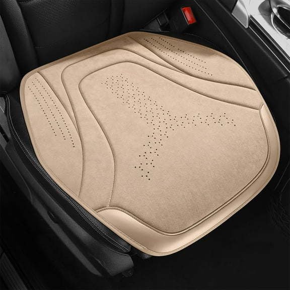 Faux Leather Car Seat Cushion Half Cover Breathable Velvet Pad Automotive Seat Cover Universal Fit for Car Truck SUV All Season Comfort Protection Easy Installation