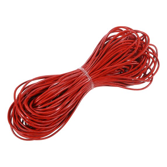 Faux Leather Cord, Round Leather String, Leather Lace Rope for Necklace, Bracelets, 1.5mm x 20m, Red
