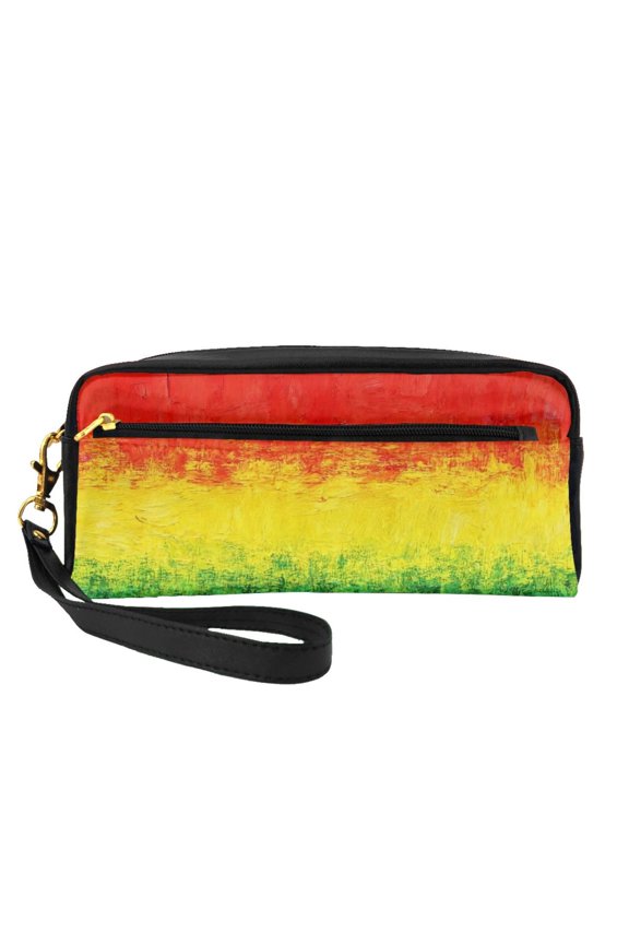 Faux Leather Cosmetic Bag Rastafarian Grunge Makeup Brushes Pouch Travel Organizer Case Purse Bag