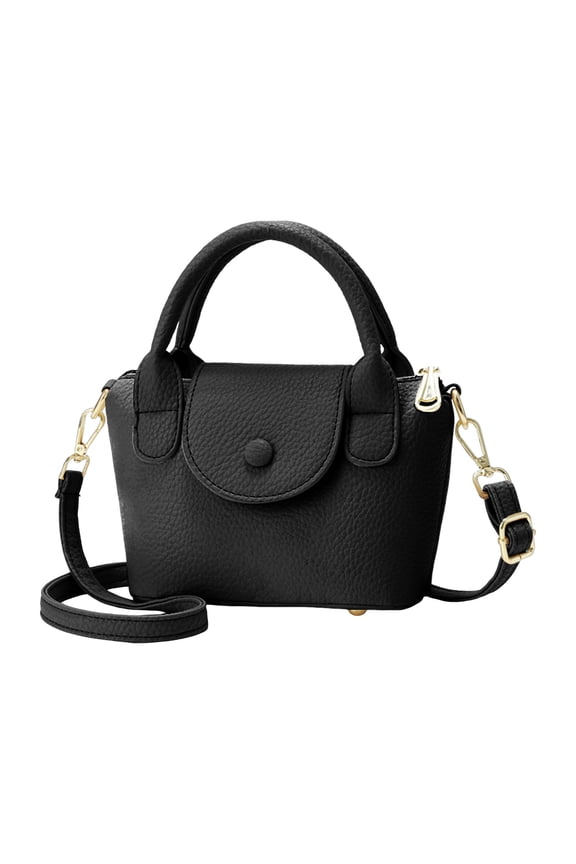 Faux Leather Crossbody Bags for Women Trendy Tote Bags Small Purses Mini Handbags with Top Carry Handle Black