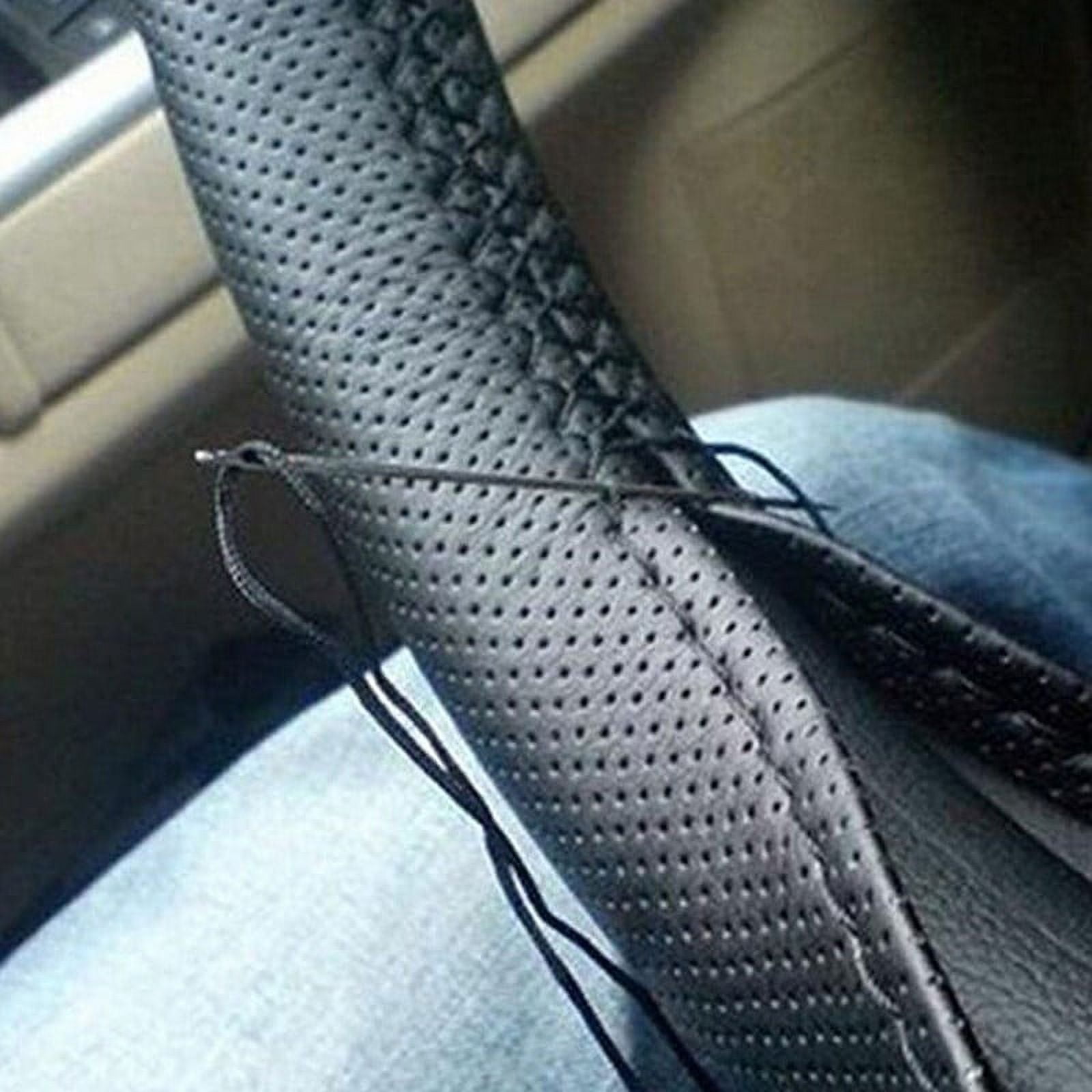 Faux Leather DIY Car Steering Wheel Cover Breathable Anti-slip Sleeve Protector