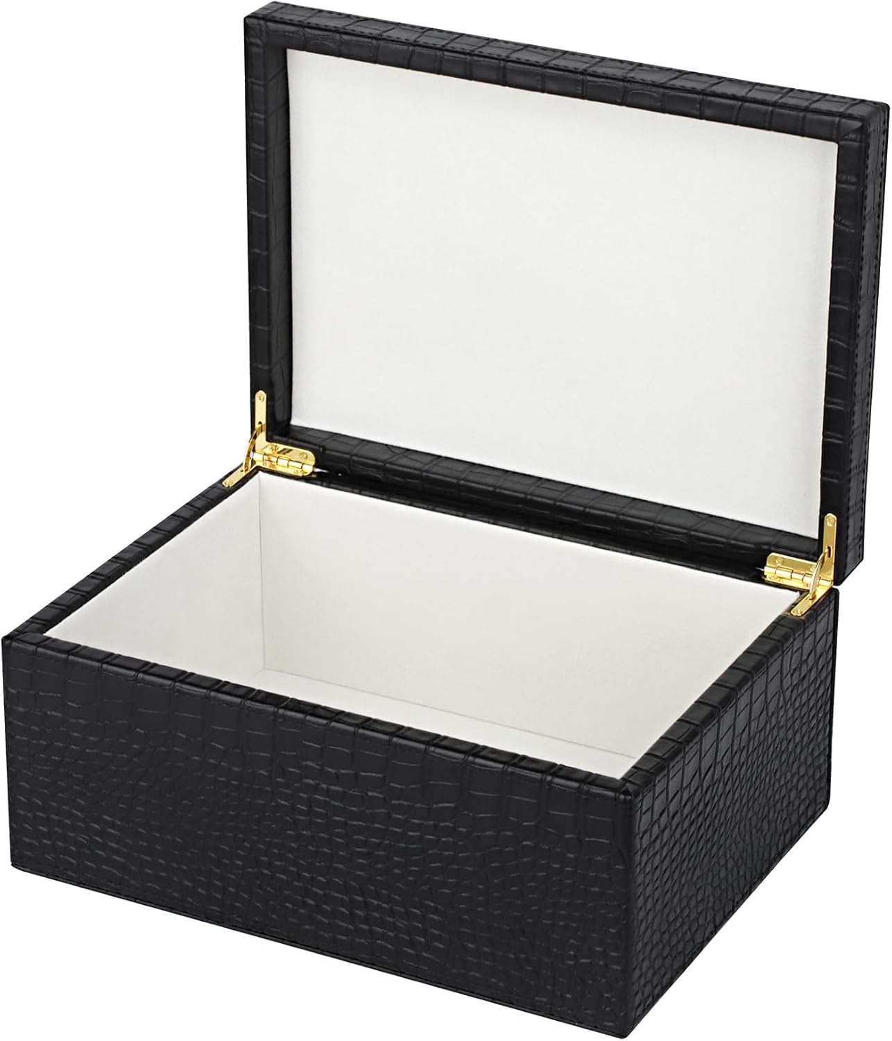 Strature Box Faux Leather Decorative Box, Large Wooden Structure Keepsake Box ...